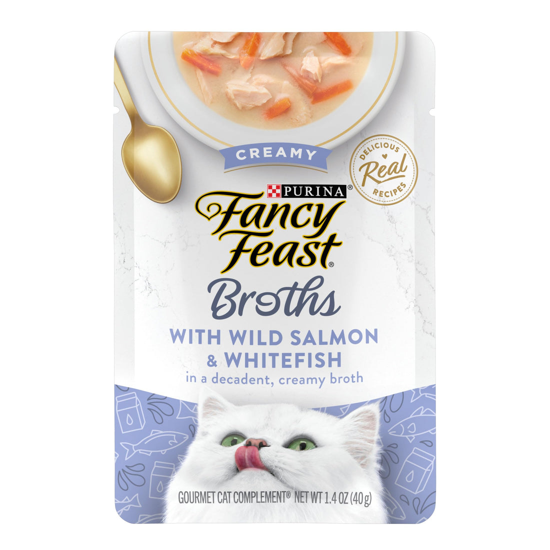 Purina Fancy Feast Creamy Broth With Wild Salmon and Whitefish