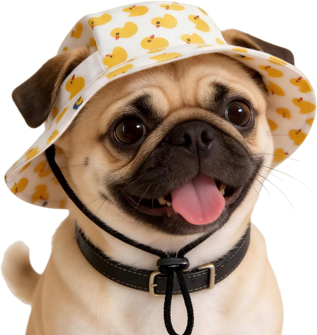 Dog Bucket Hat with Ear Holes, Adjustable Summer Sunscreen Cap