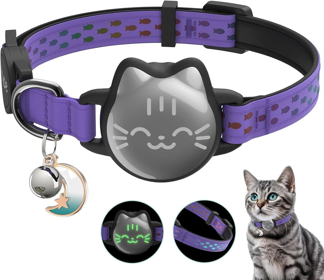 AirTag Cat Collar, Reflective Breakaway Collar