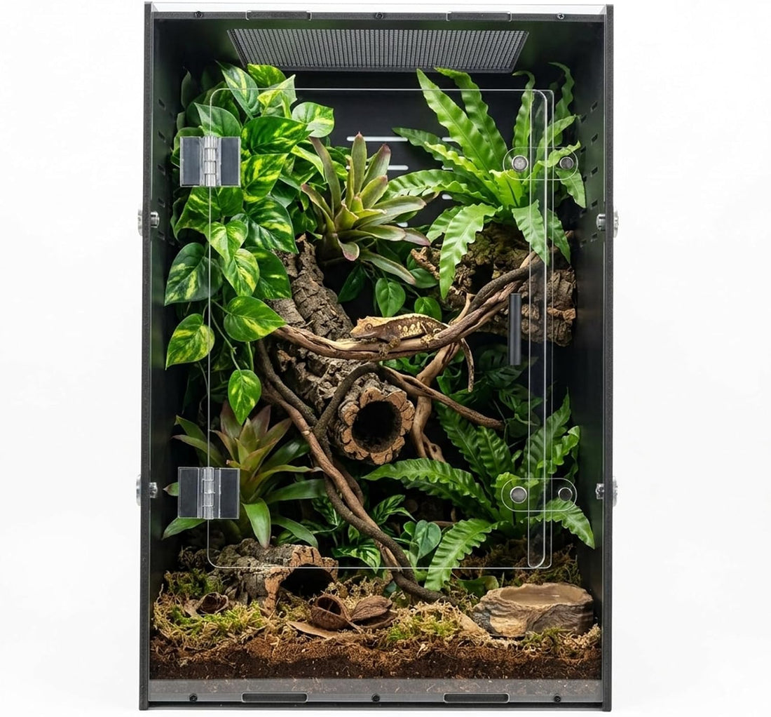 12x12x18 Black PVC Reptile Enclosure