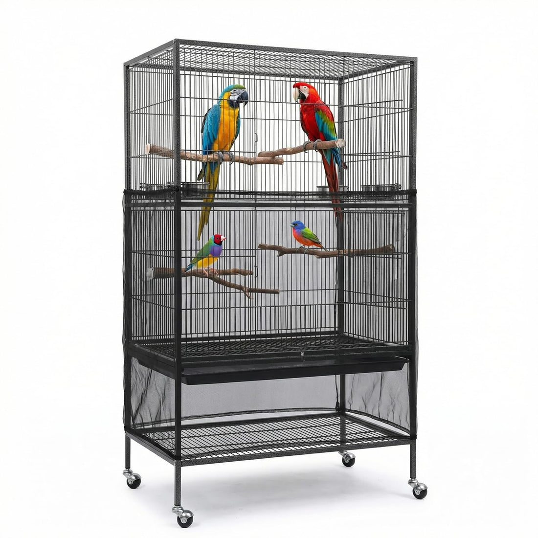 Falzqq Large Bird Cage Cover Bird Cage Seed Catcher 118 x 31 Inches