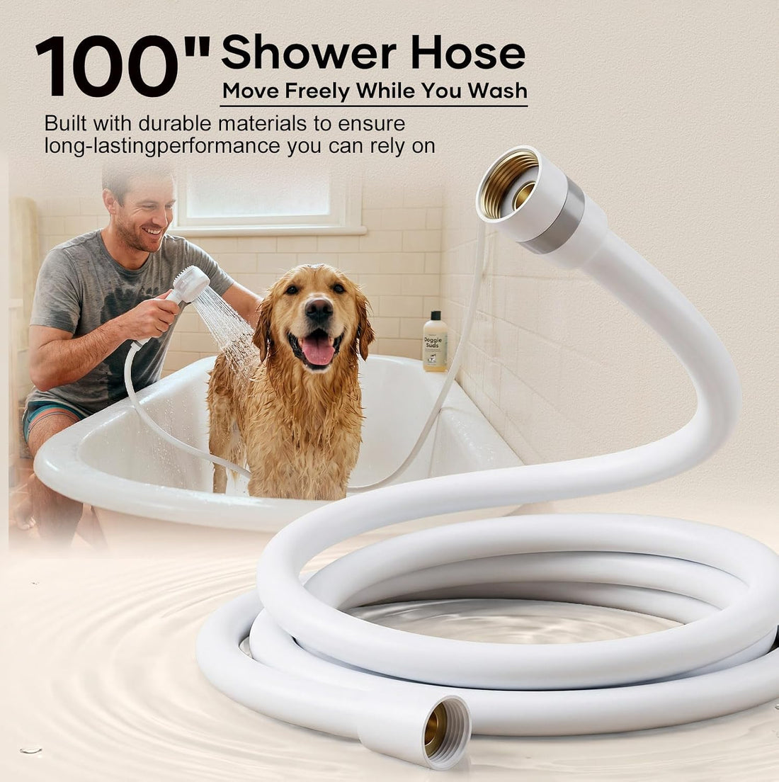 Premium Filtered Dog Shower Attachment,3-Mode Shower Head with Pause