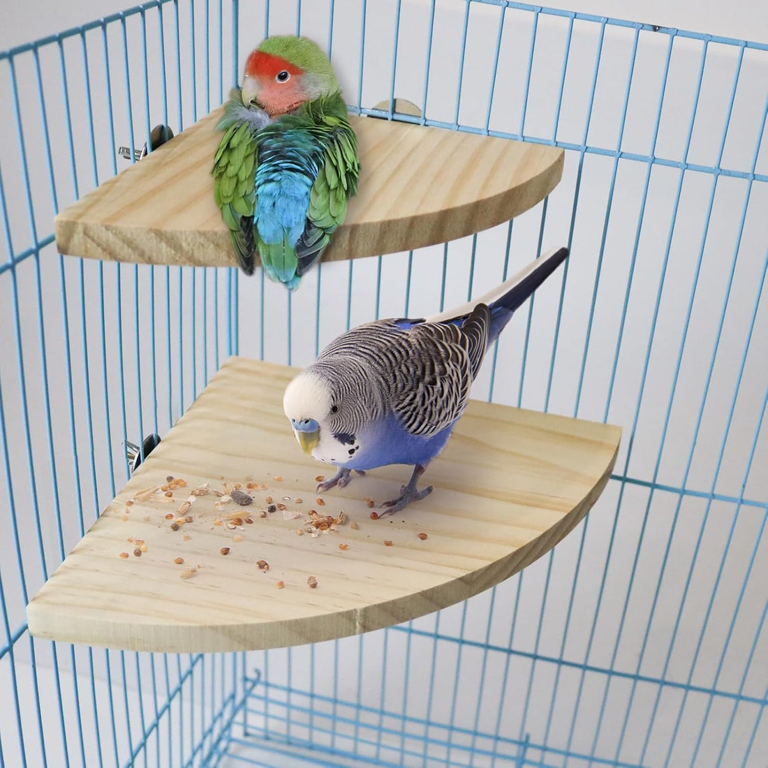2 Pack Bird Perch Platform, Parrot Stand Sector Playground Wood Perch
