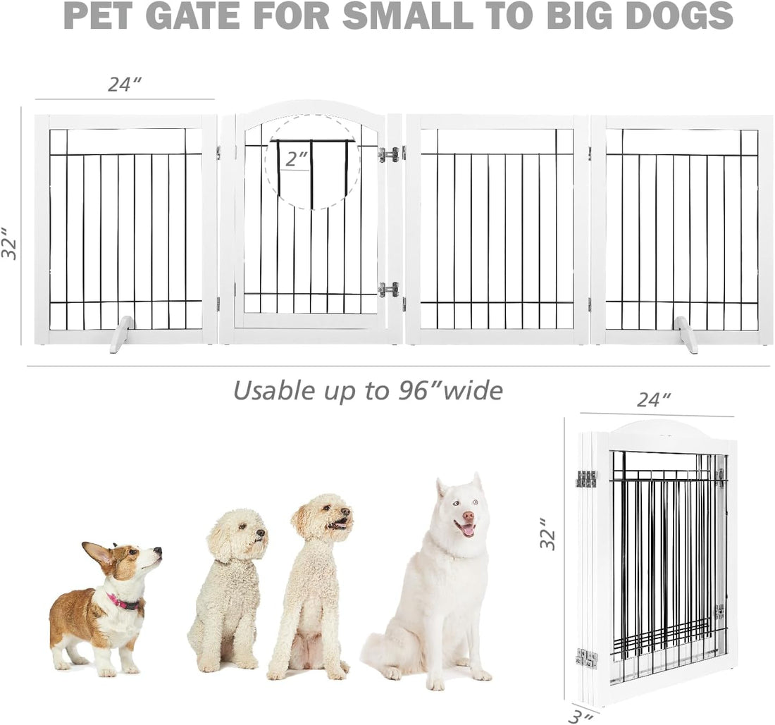 SPIRICH 96-inch Extra Wide 30-inches Tall Dog Gate with Door Walk
