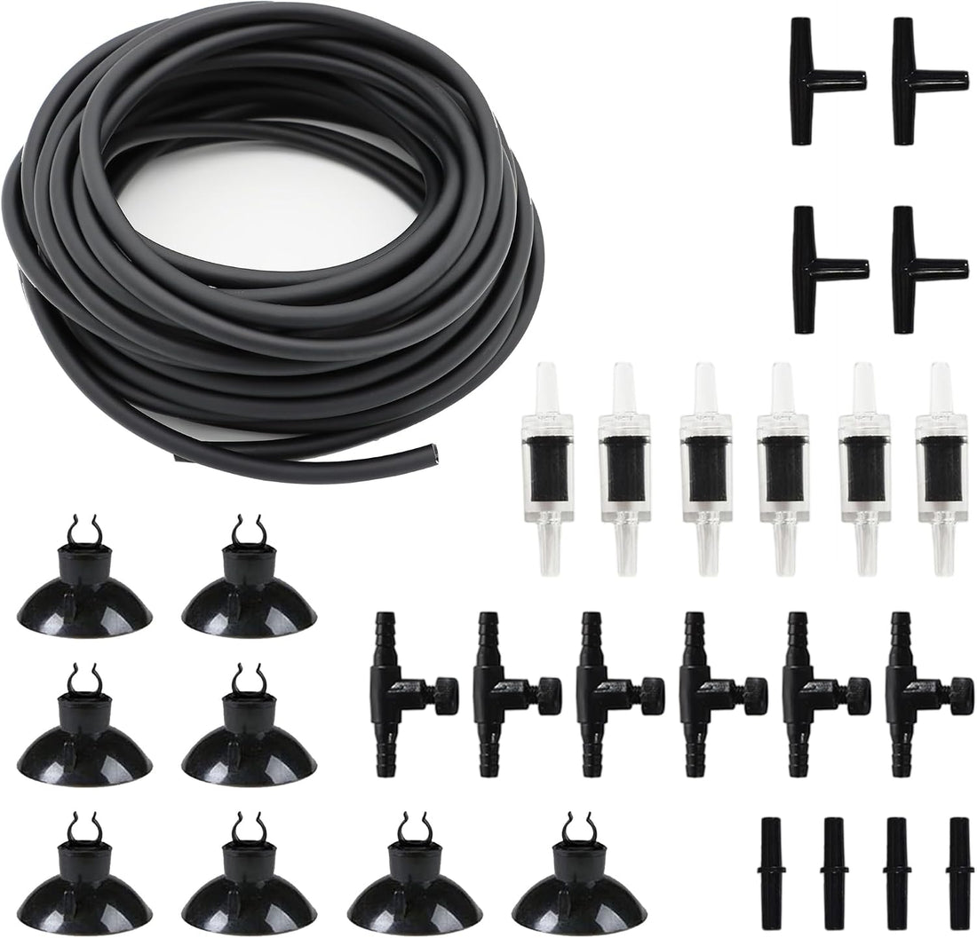25ft Air Hose 3/16inch for Aquarium with Connector Accessories