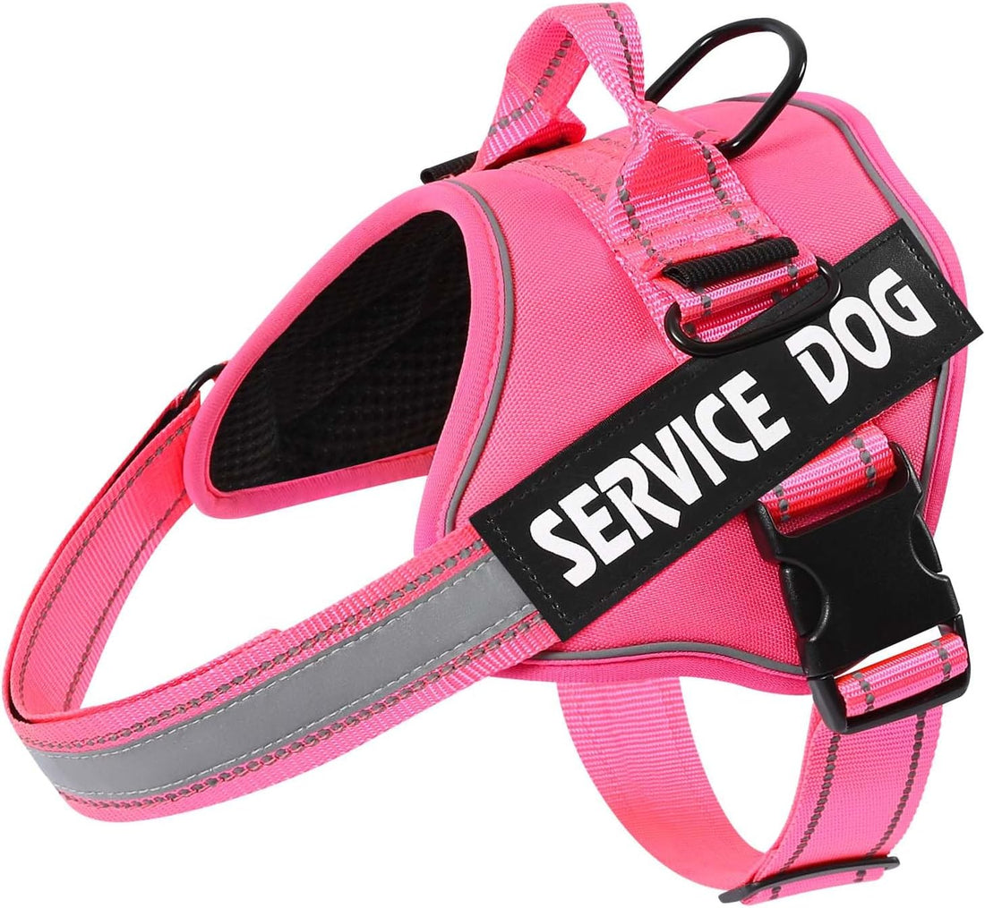 MUMUPET Service Dog Harness, No Pull & Reflective Pet Vest, Red, S