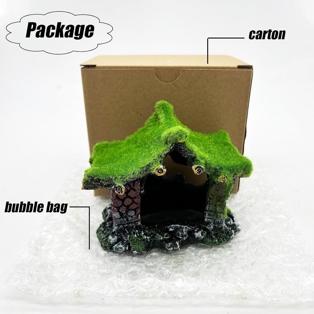 Aquarium Decoration House Resin Hideout Small Betta Fish Shrimp Tank