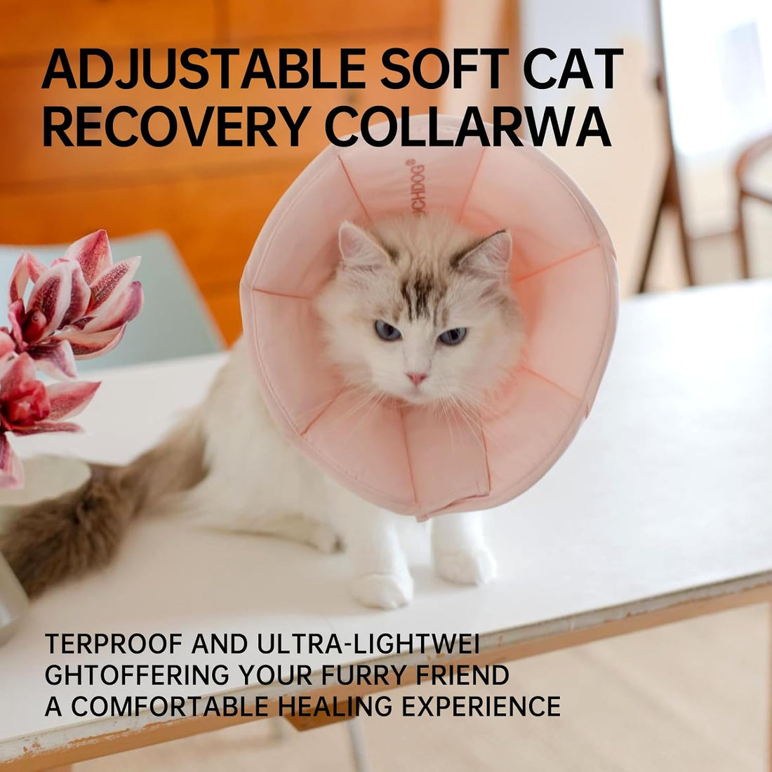 Touchdog Soft Cat Cone Collar, Waterproof Recovery E-Collar