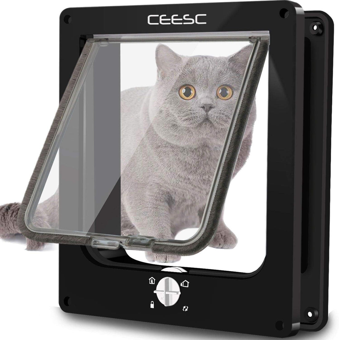 CEESC Medium Cat Door for Interior/Exterior, for Pets <15.75"