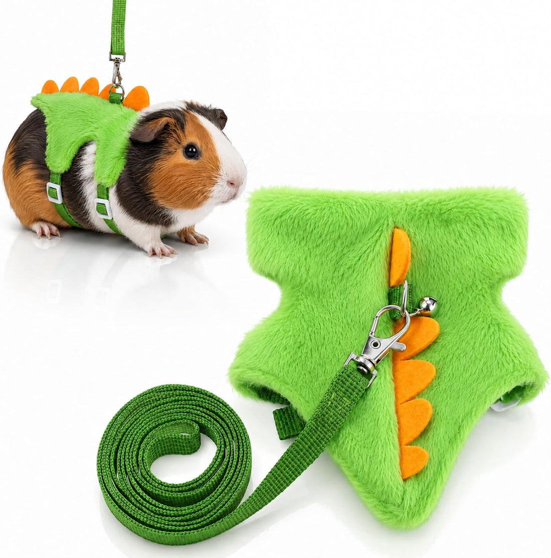 2 Pcs Hamster Harness,Green Guinea Pig Leash