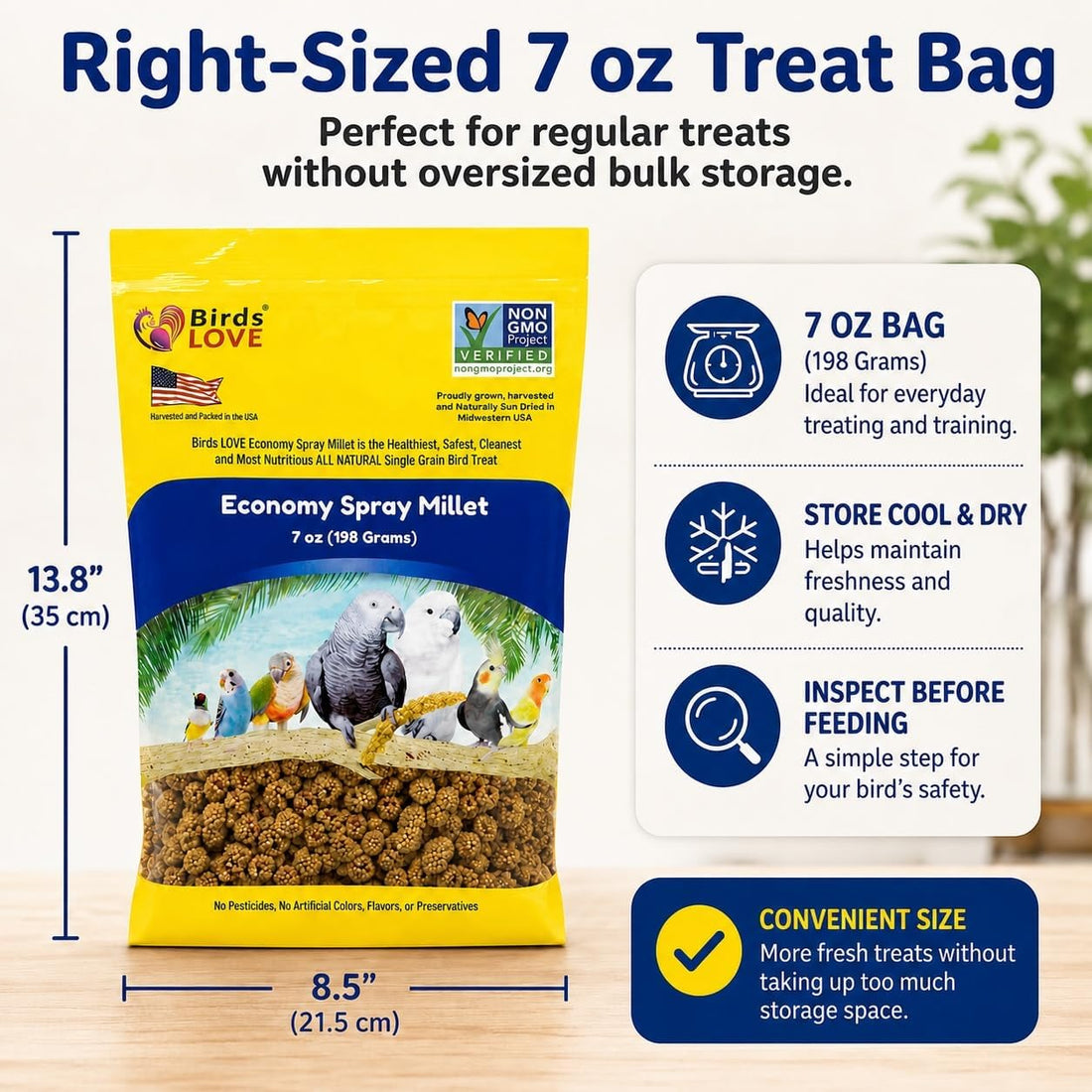 Birds LOVE Economy Spray Millet for Birds, 7 oz