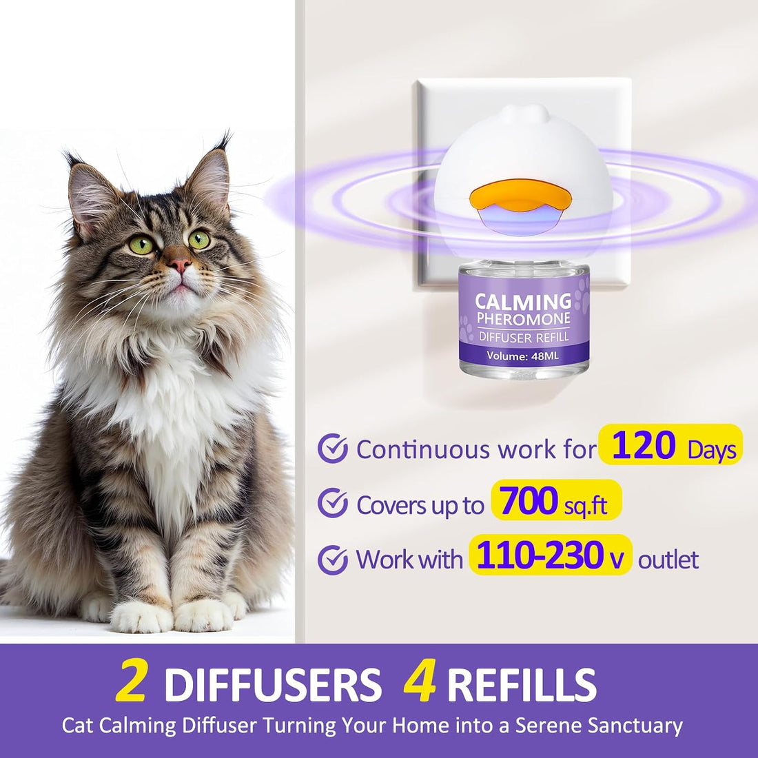 OcePor Cat Calming Diffuser 4 Refill Solutions