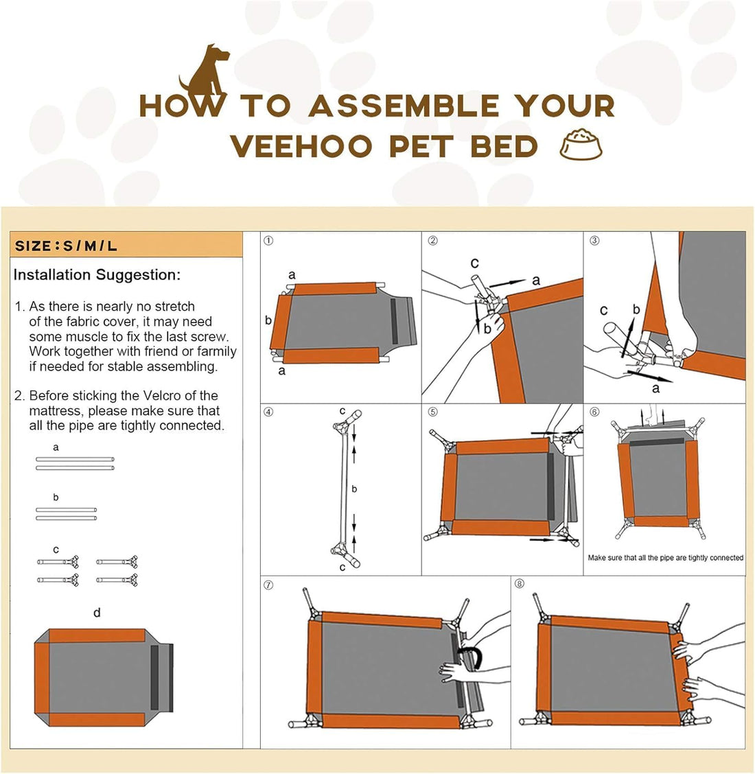Veehoo Outdoor Elevated Dog Bed Large Sized Dogs