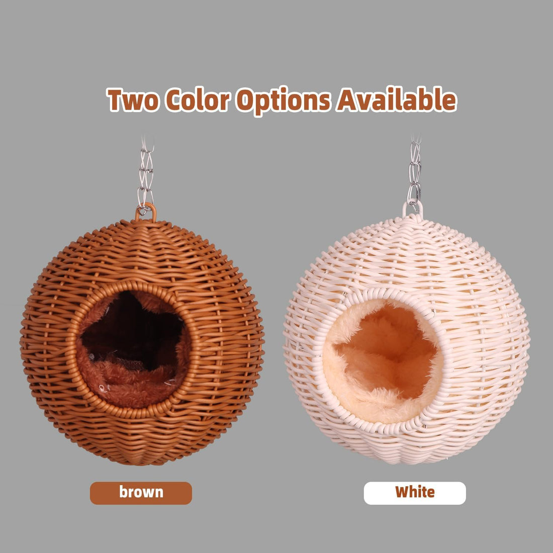 Small Animal Hammock, PP Rattan Hiding Place with Removable Cotton