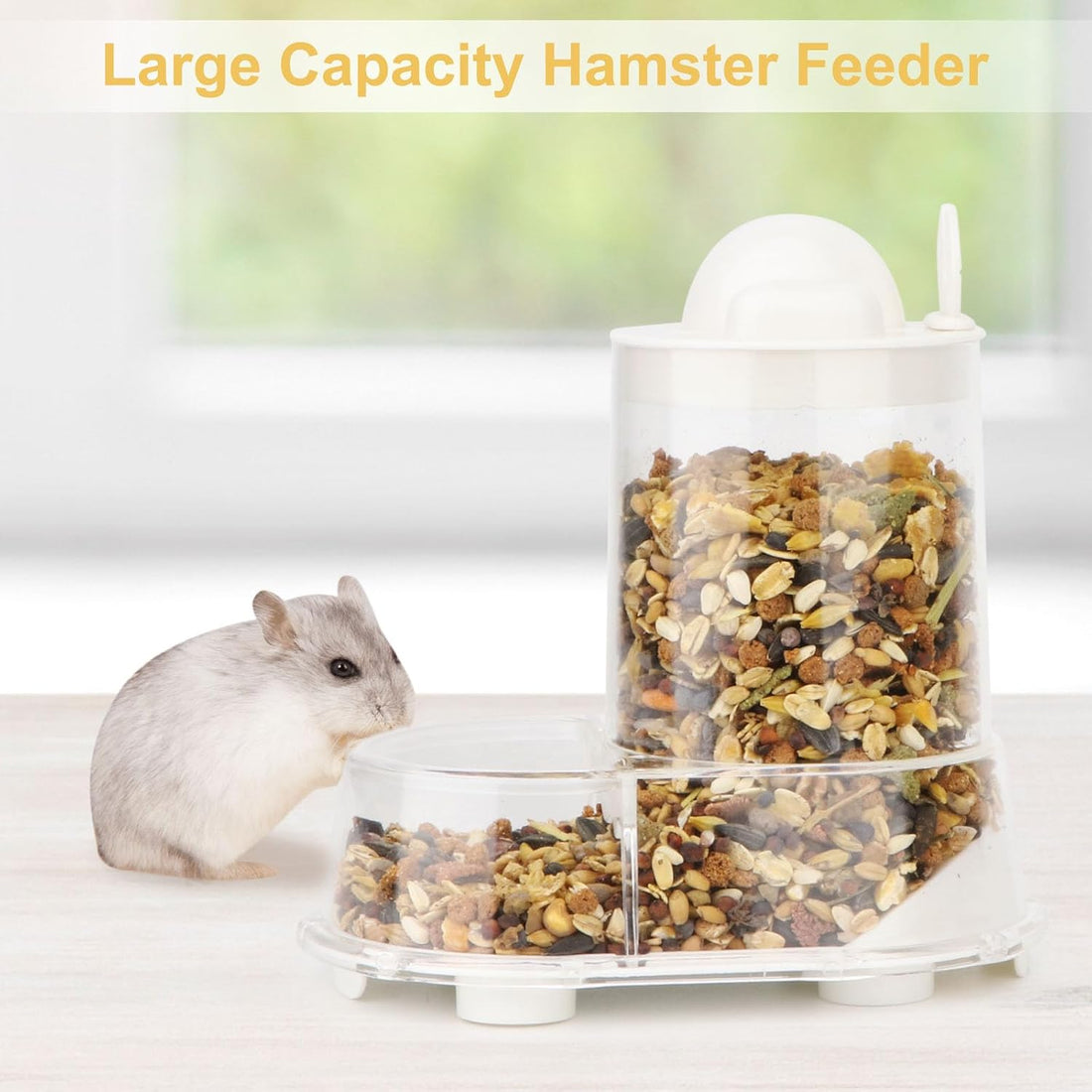 Wontee Hamster Feeder Food Bowl Automatic Dispenser for Gerbils Rats