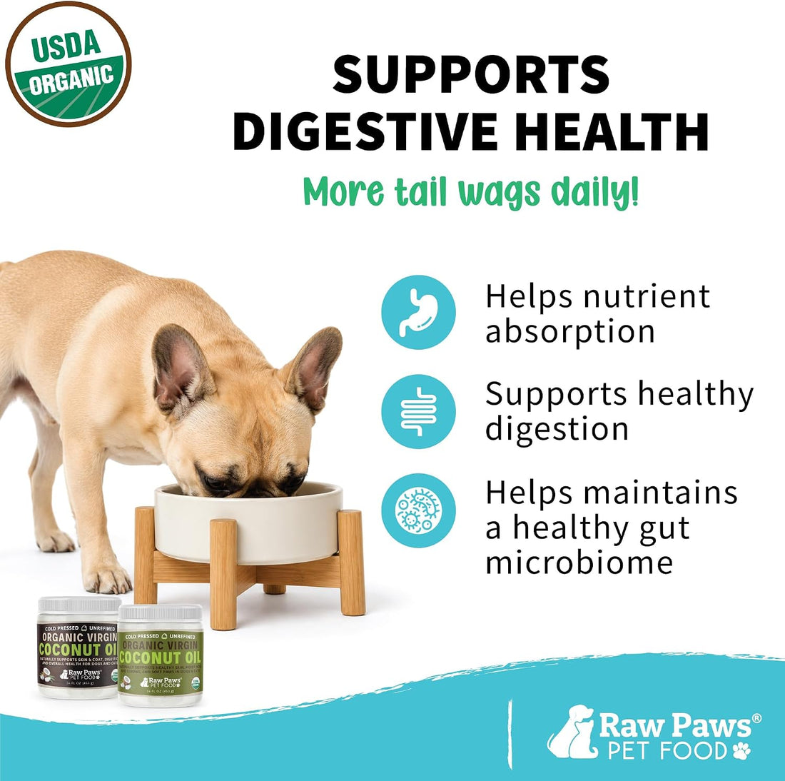 Raw Paws Virgin Organic Coconut Oil for Dogs & Cats, 4-oz