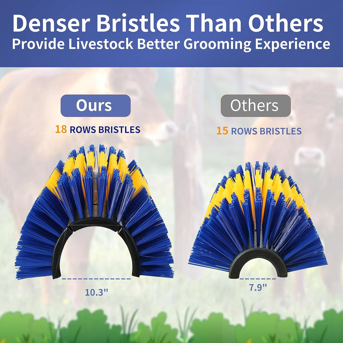 Livestock Scratching Brush, 4PCS Upgraded Cattle Scratcher with 24