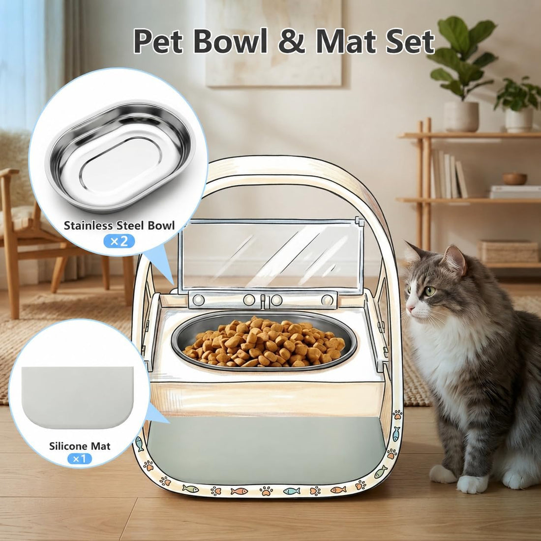 Stainless Steel Bowl for Automatic Pet Feeder, SUS 304