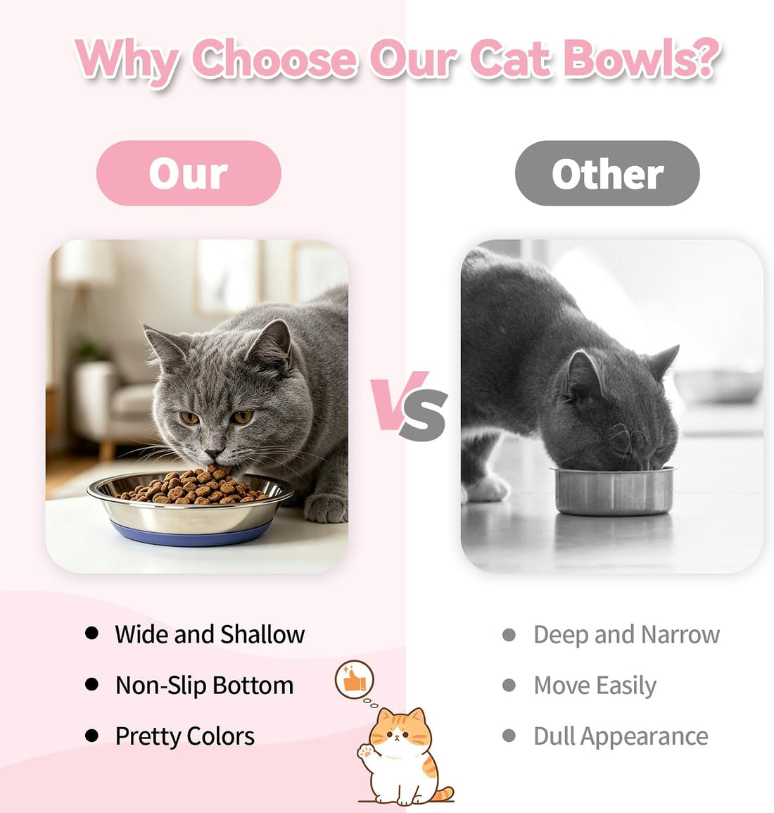 5 Pack Stainless Steel Cat Bowls