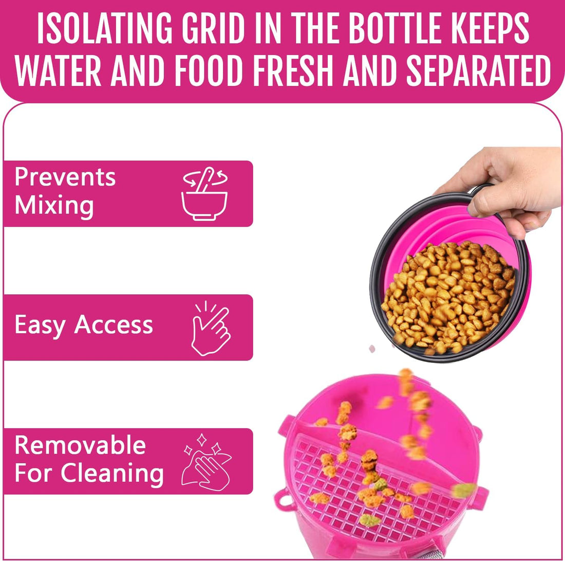 Dog Travel Water Bottle W/Collapsible Bowls