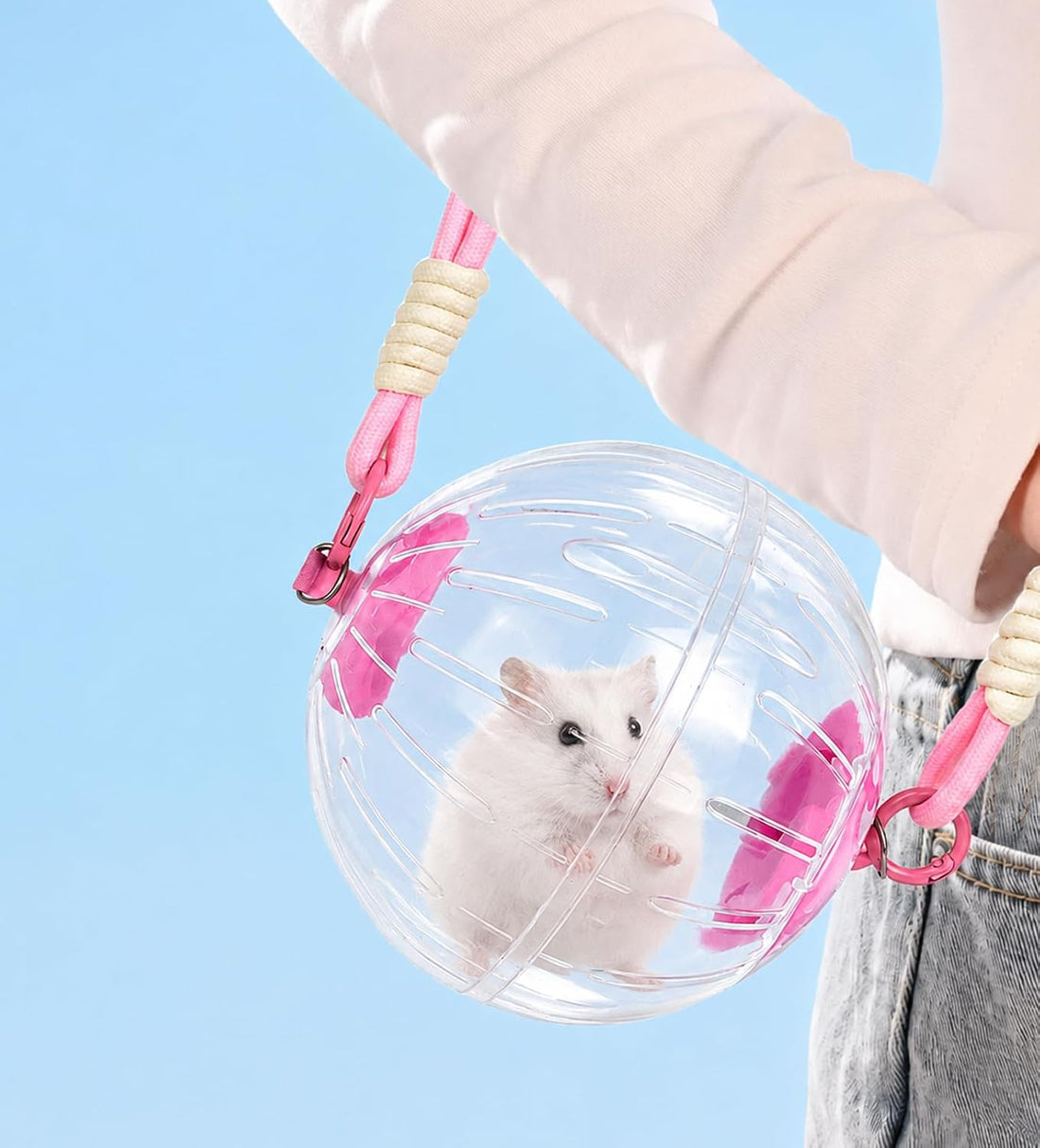 Hamster Ball with Detachable Strap, Portable Small Animal Travel Ball