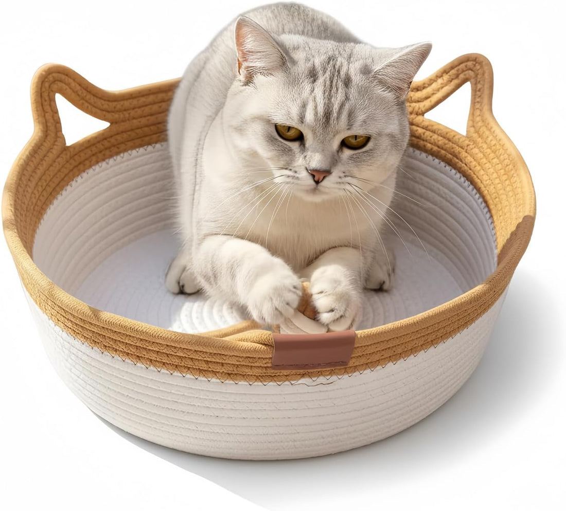 Instinct Basket for Cats - Stimuli Handwoven Cotton Rope Enrichment