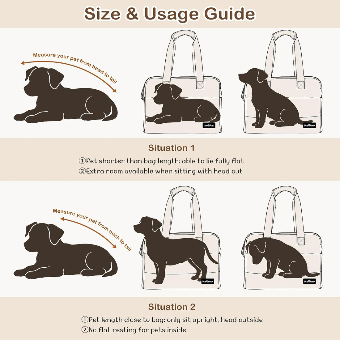 VavoPaw Dog Purse Carrier for Small Dogs,Puppy Travel Tote Bag Up