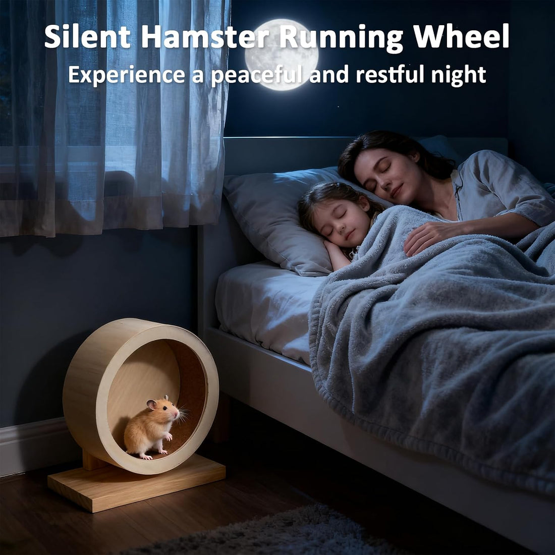 Wooden Hamster Wheels 5.7 Inch Silent Hamster Wheel