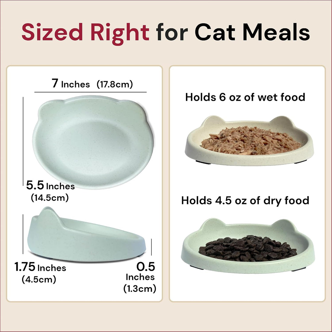7 Ruby Road Anti Whisker Fatigue Cat Bowls Set of 2