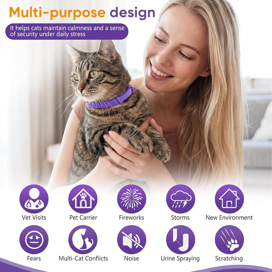 Cat Calming Collars for Cats 6 Pack