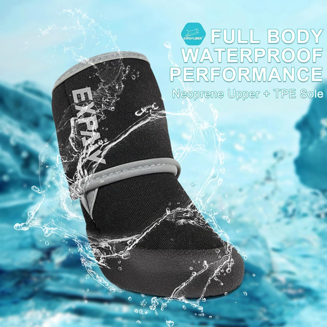 EXPAWLORER Waterproof Dog Shoes for Small Medium Large Dogs