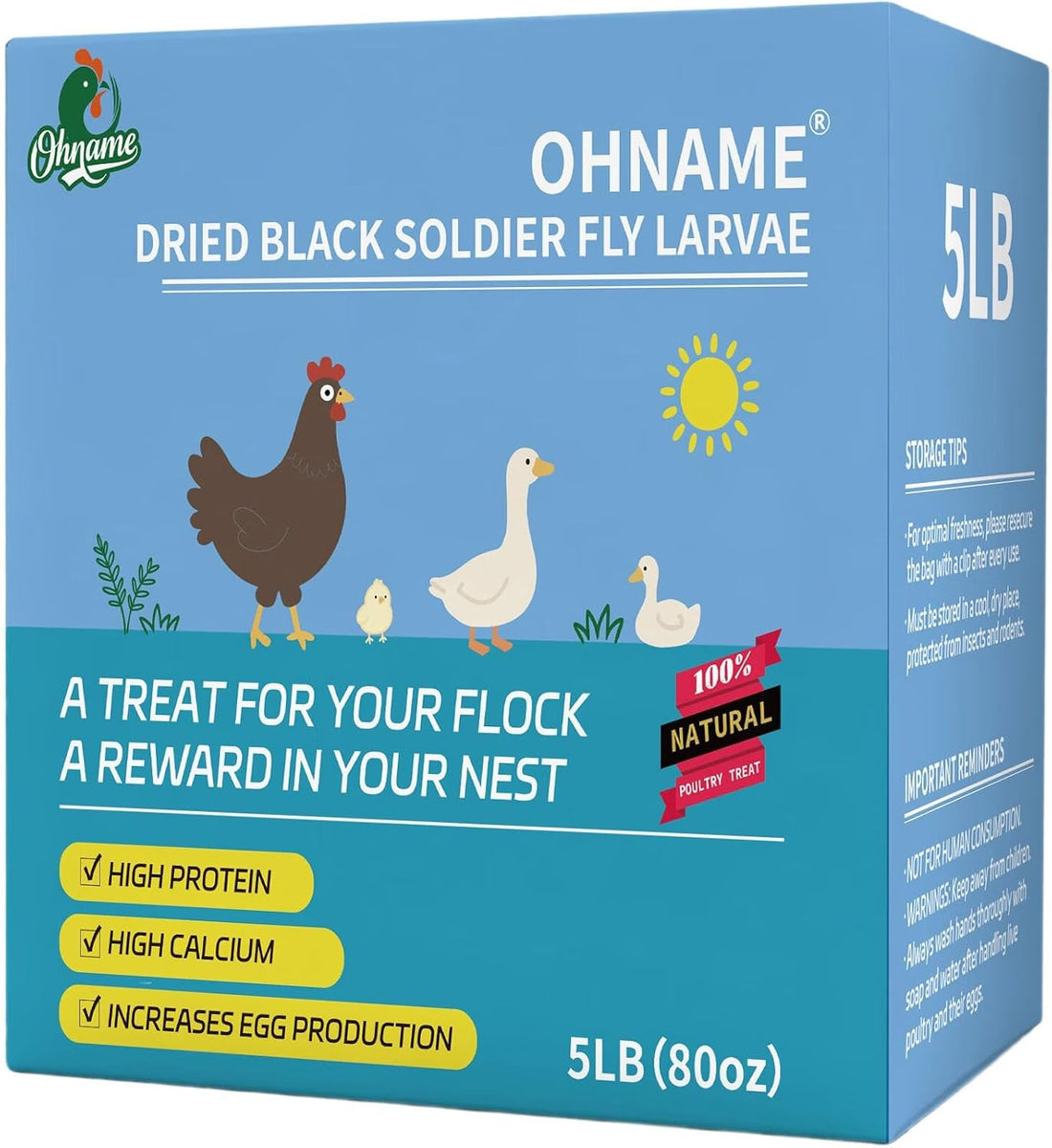 10LB Dried Black Soldier Fly Larvae for Chickens