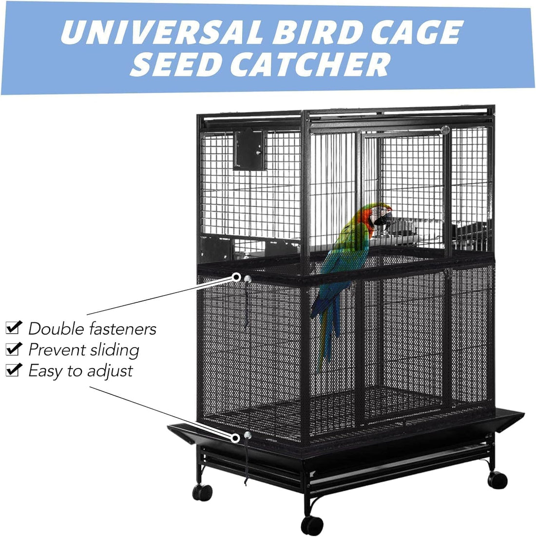 Bird Cage Netting Seed Catcher, Circumference 80-118 inch
