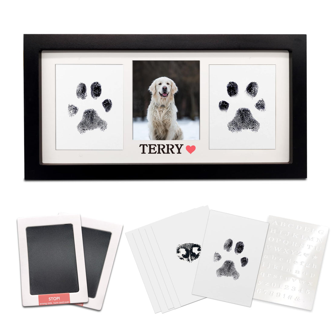 MYPAWLETS Paw Print Frame & Ink Pads Kit,Dog or Cat Paw Print Kit,2