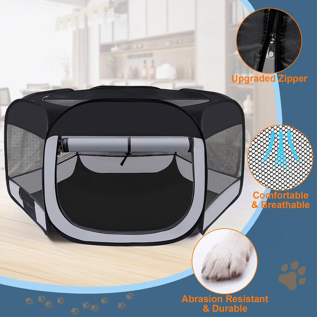 Dog Cat Playpen,Portable Pet Puppy Playpen,Rabbit Puppy Dog Play Pen