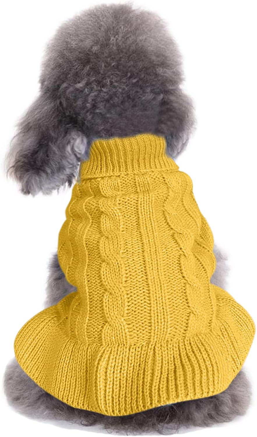 Knitted Small Dog Sweater, Turtleneck Pullover Warm Winter Puppy