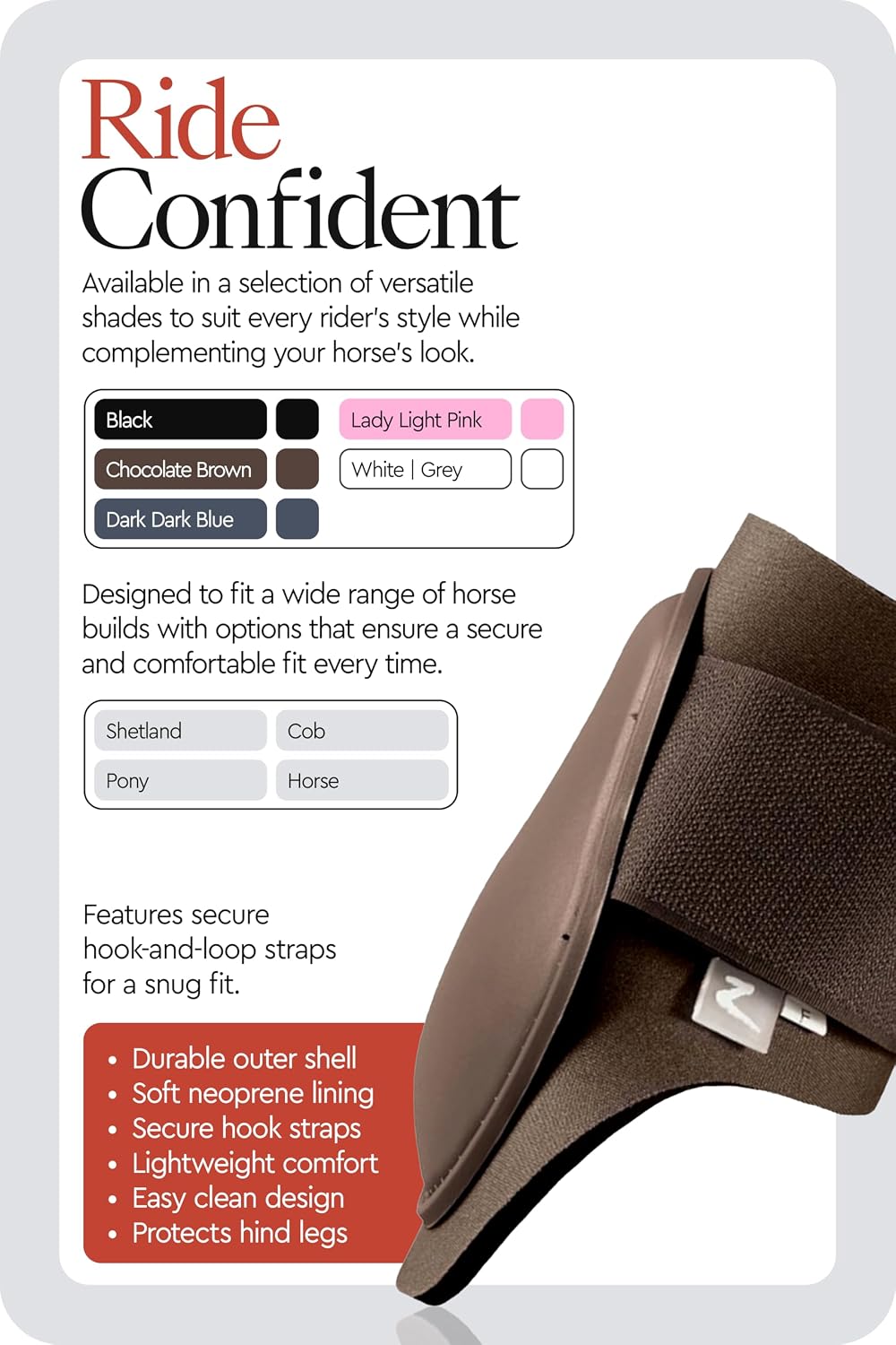 HORZE Chicago Rear Fetlock Boots for Horses, Horse Tendon Boots