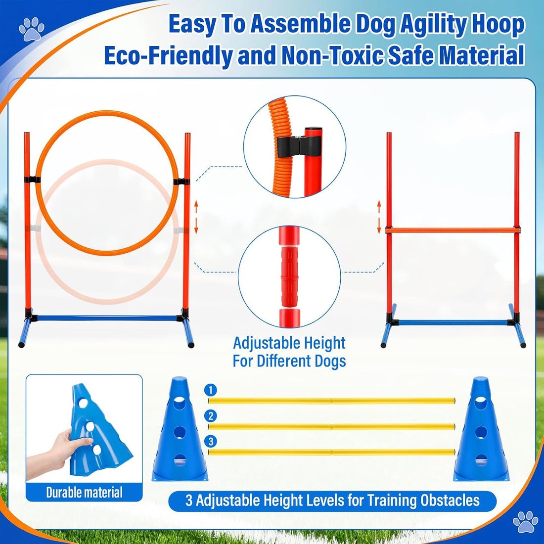 Junkin 27 Pcs Dog Agility Course Equipment Set