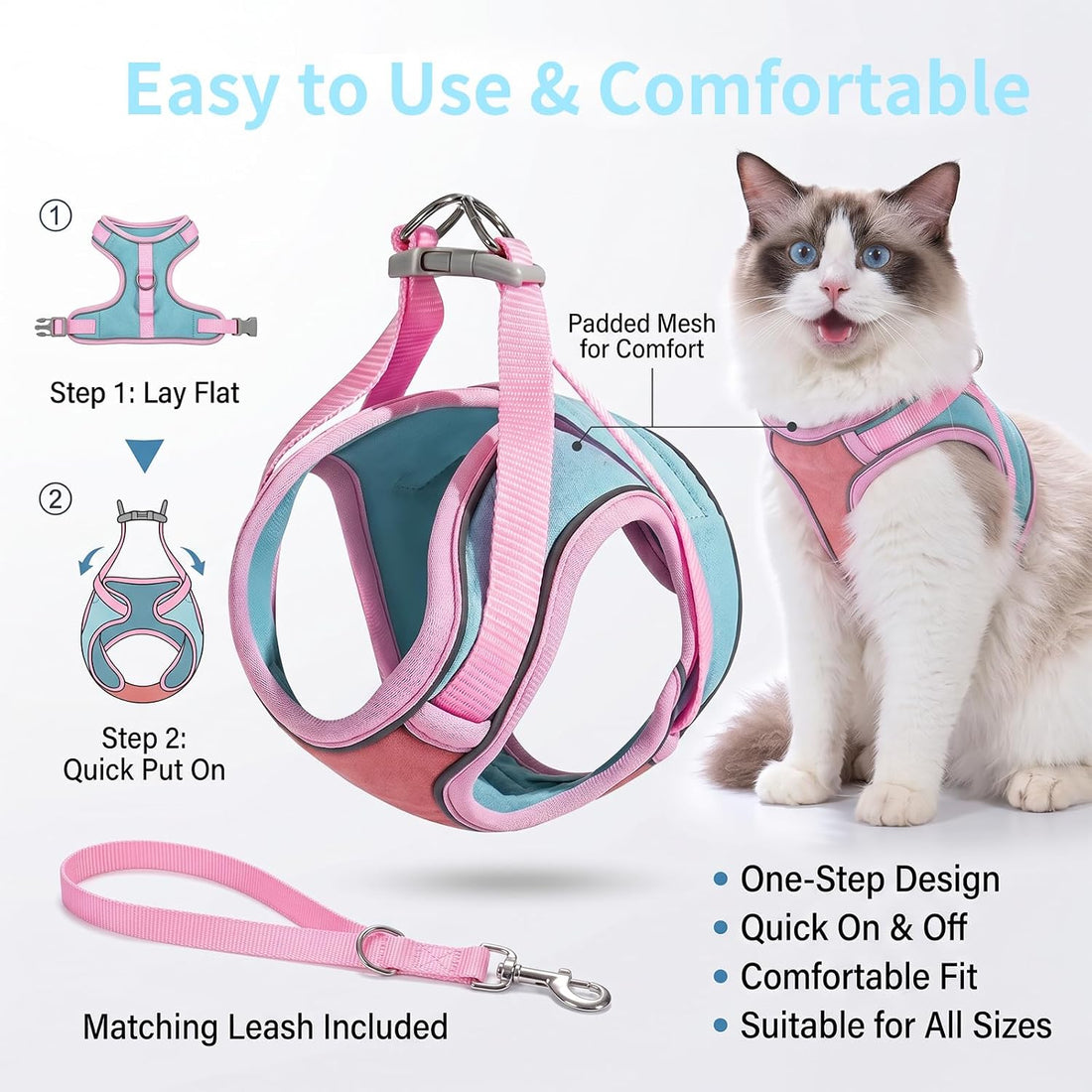Cat Harness and Leash, Escape-Proof Cat Harness Set