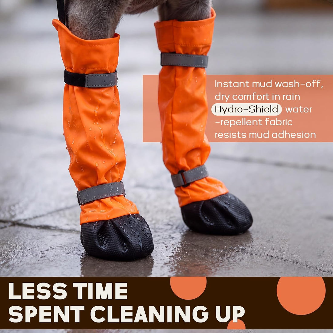 QBLEEV Dog Suspender Boots, Waterproof Dog Rain Boots Paw Protector
