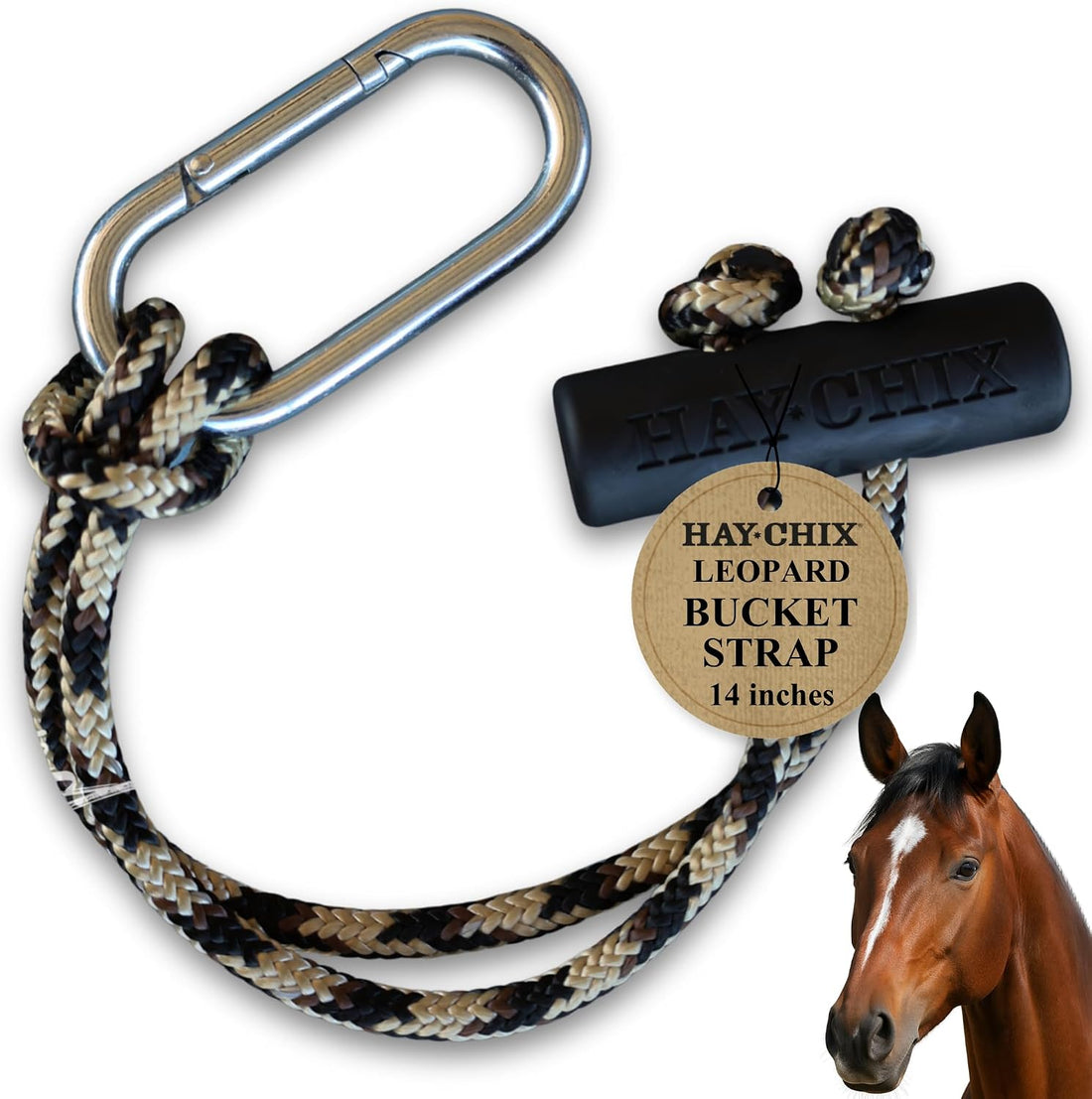hay chix 14-Inch Horse Bucket Strap | Adjustable Stall Hanger