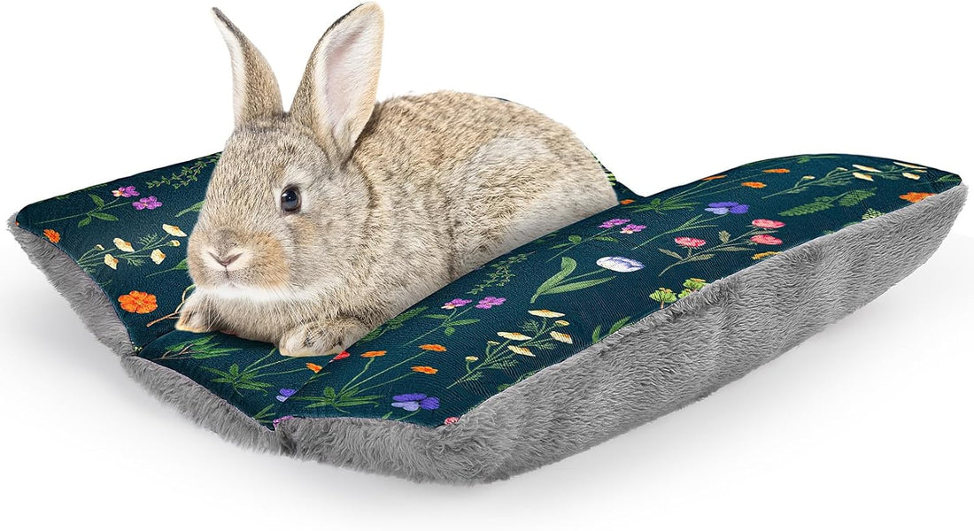 15"x14" Soft Plush Rabbit Bed Washable Cuddle Mat for Small Pets