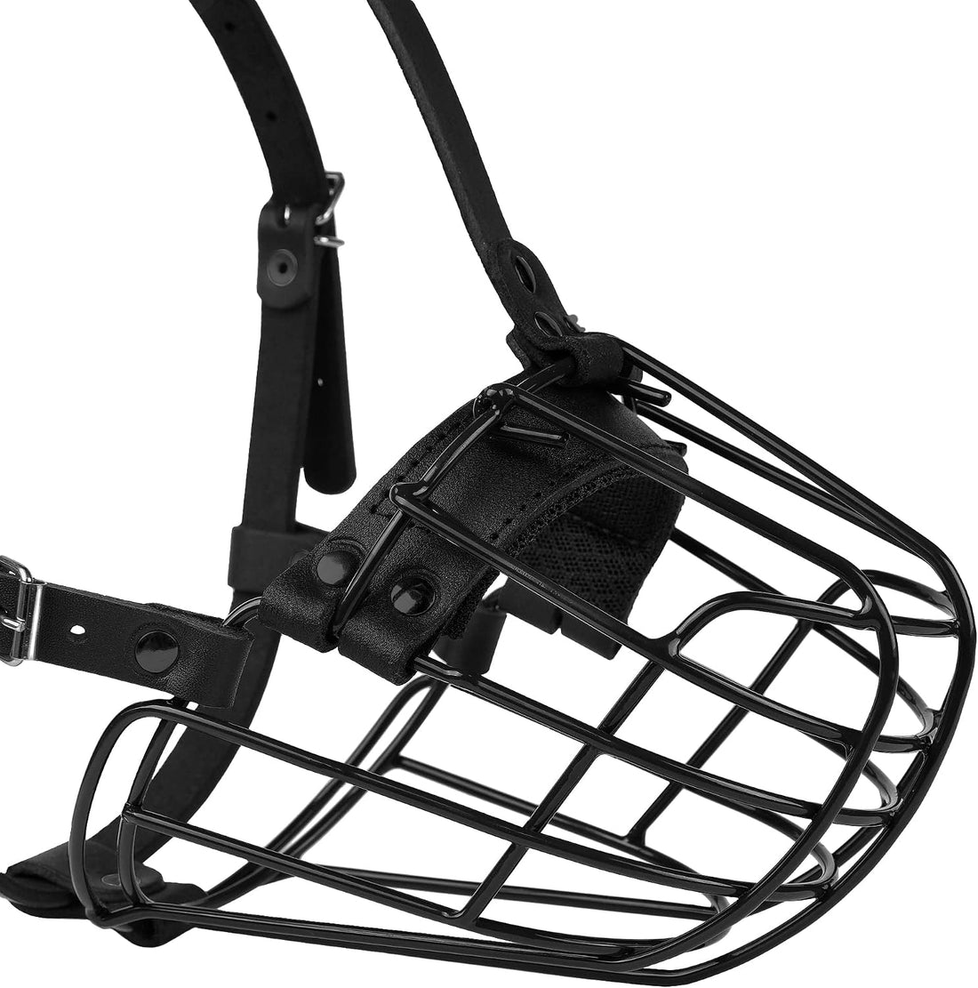 Pitbull Dog Muzzle Metal Mask Amstaff Secure Wire Basket Adjustable
