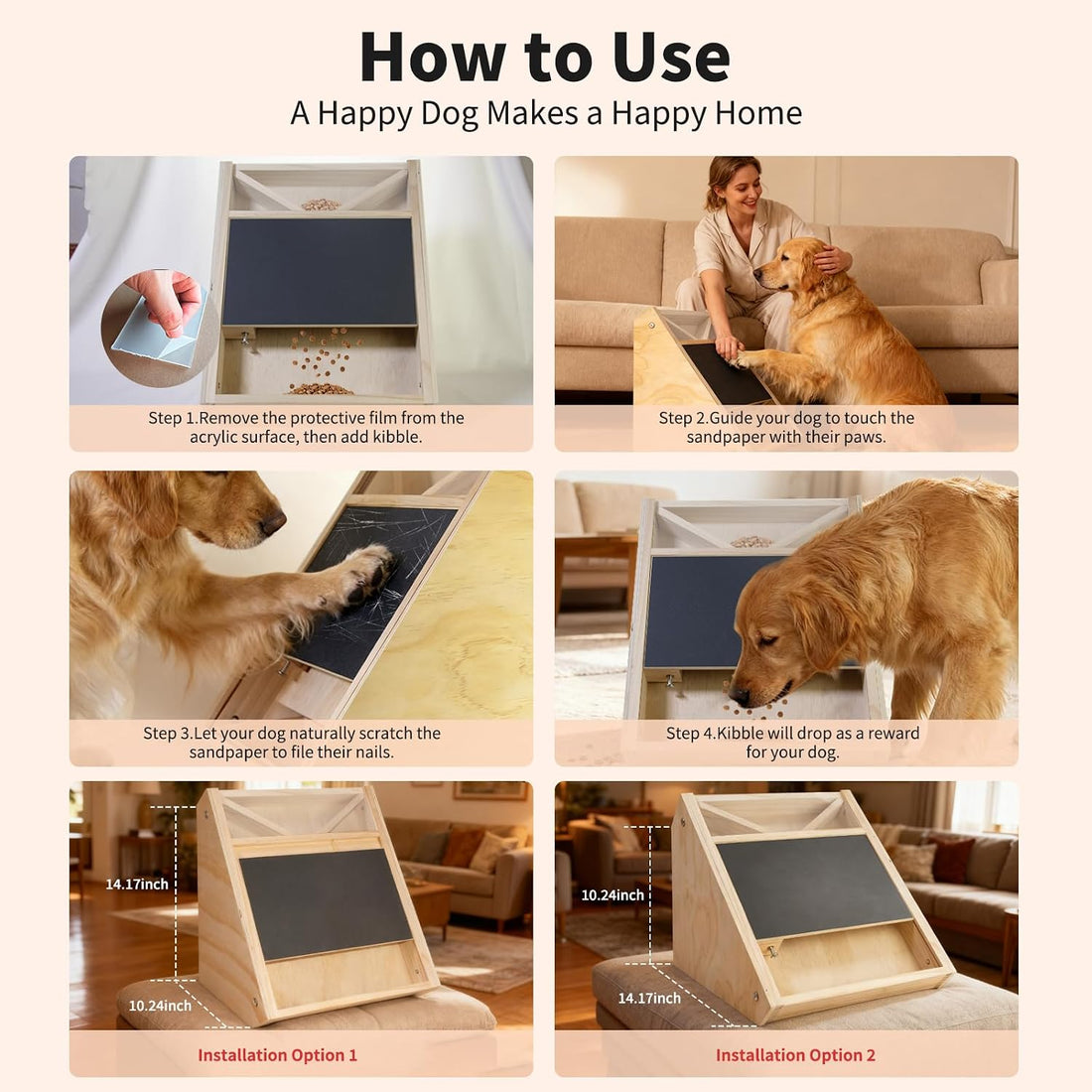 Dog Nail Scratch Board with Treat (Oakwood)
