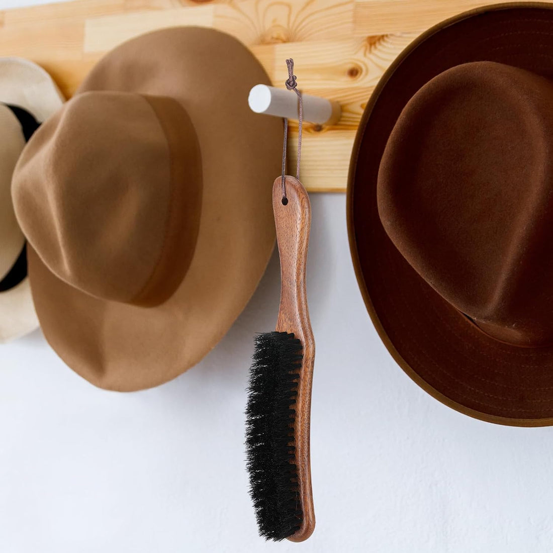 Patelai 2 Pcs Horsehair Felt Hat Brush Kit