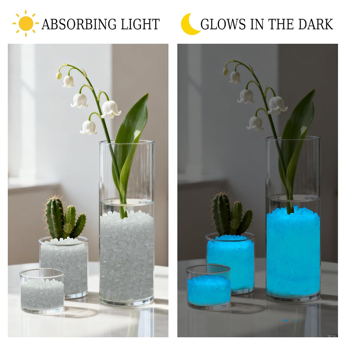 8000PCS Glowing Rocks for Garden Outdoor Glow in The Dark Decorative