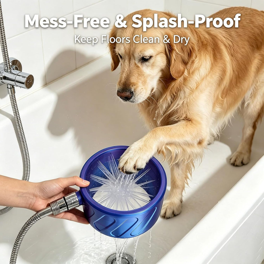 360° Dog Paw Cleaner Attachment, Shower Pet Foot Washer Ring