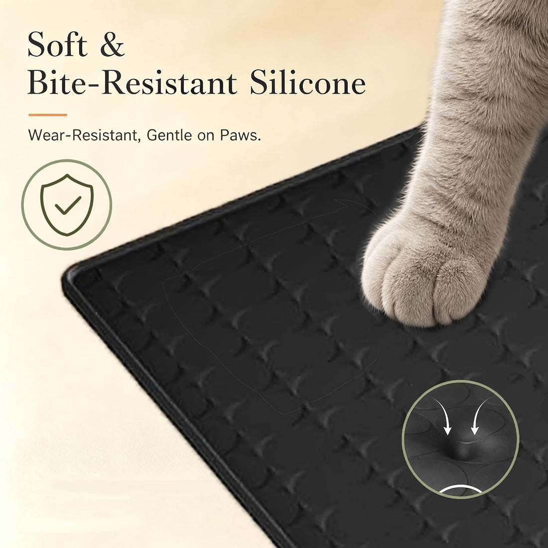Silicone Cat Litter Mat,Large Waterproof,33.9 x 21.9 in