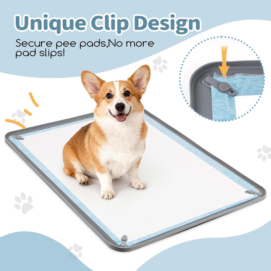 Pee Pad Holder for Dogs,25 x 36 Inch Dog Potty Tray with Silicone