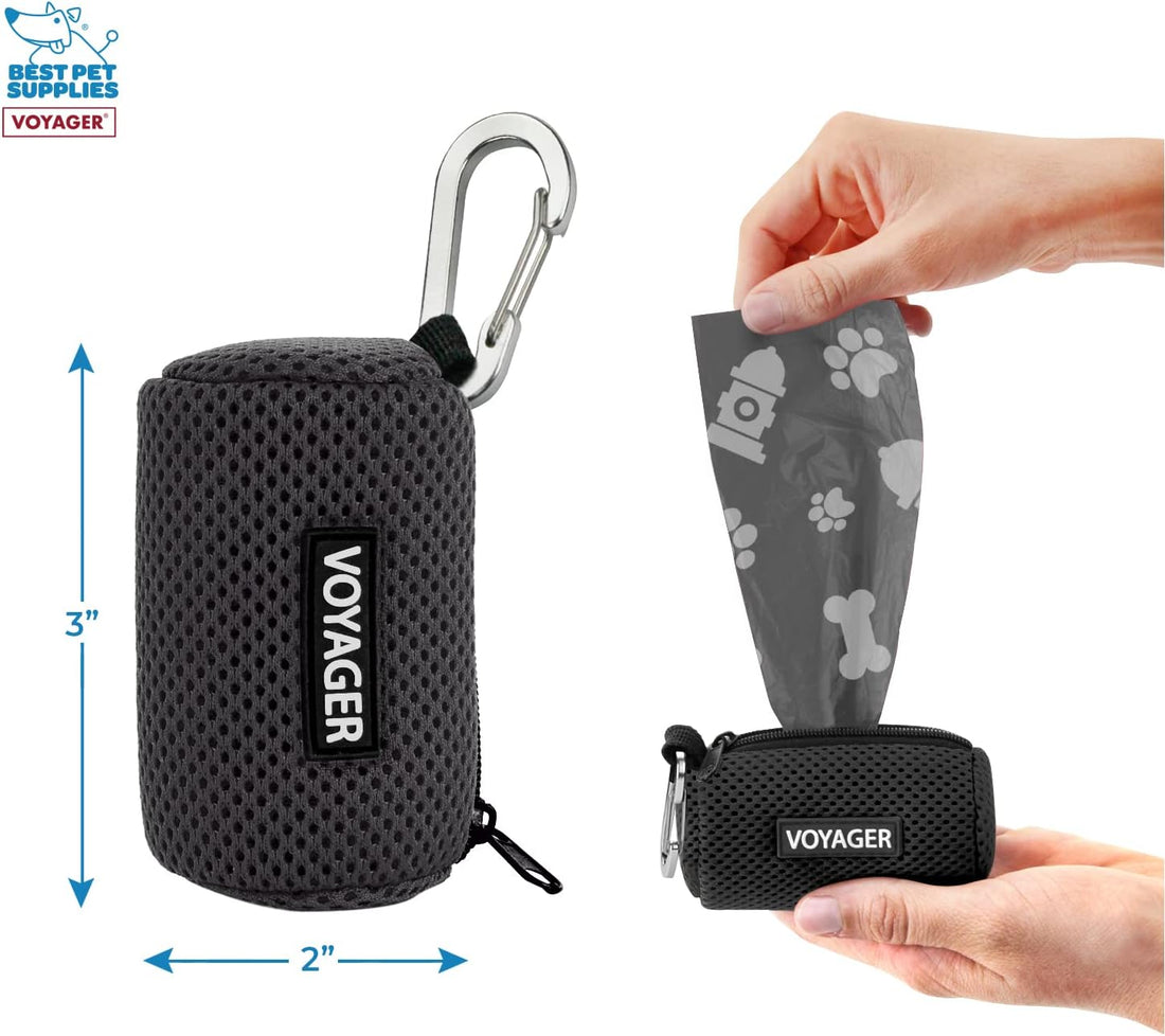 Best Pet Supplies Dog Poop Bag Holder Leash Attachment with Reusable